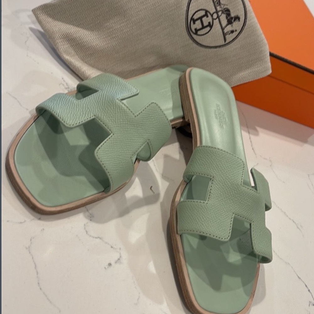 Hermes Mint Green Women's Sandals